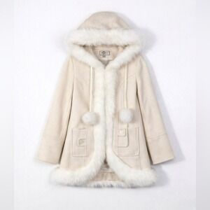 Vintage Donatella Penny Lane Coat Size Small Faux Coquette Fairy Soft Girl Ivory